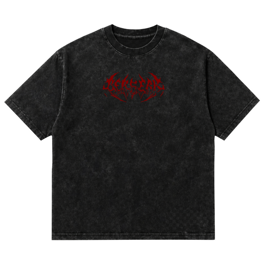 Camiseta Berserk Oversize Acid Wash | Arte Guts & Marca del Sacrificio