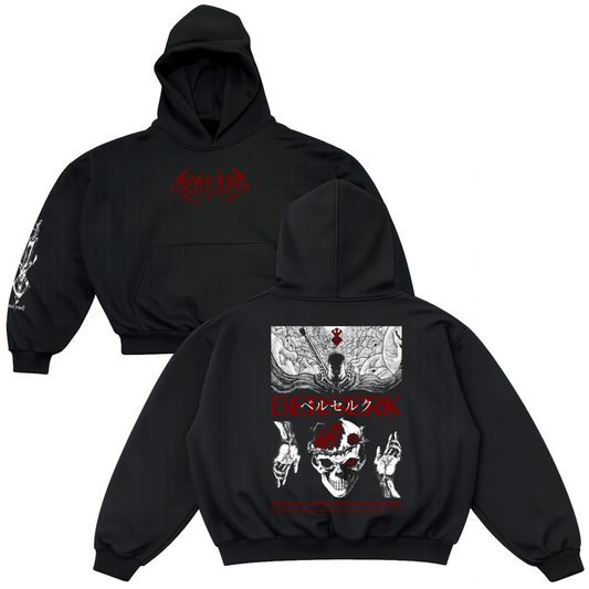 Hoodie Berserk Oversize | Logo + Arte Guts Espalda Completa