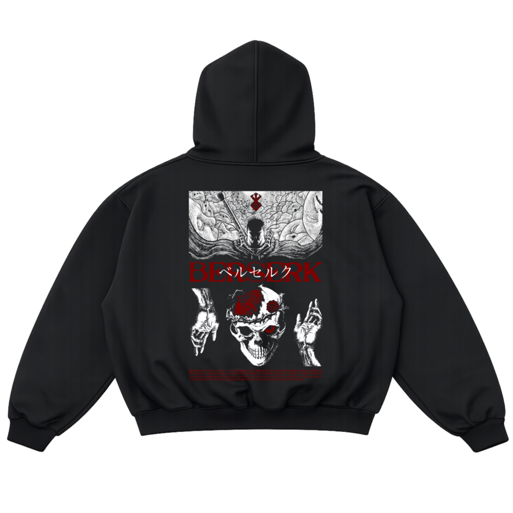 Hoodie Berserk Oversize | Logo + Arte Guts Espalda Completa